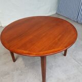 Danish teak round extending dining table