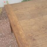 Rustic farm table called "Portefeuille" in solid oak 19th - 1m48x1m08