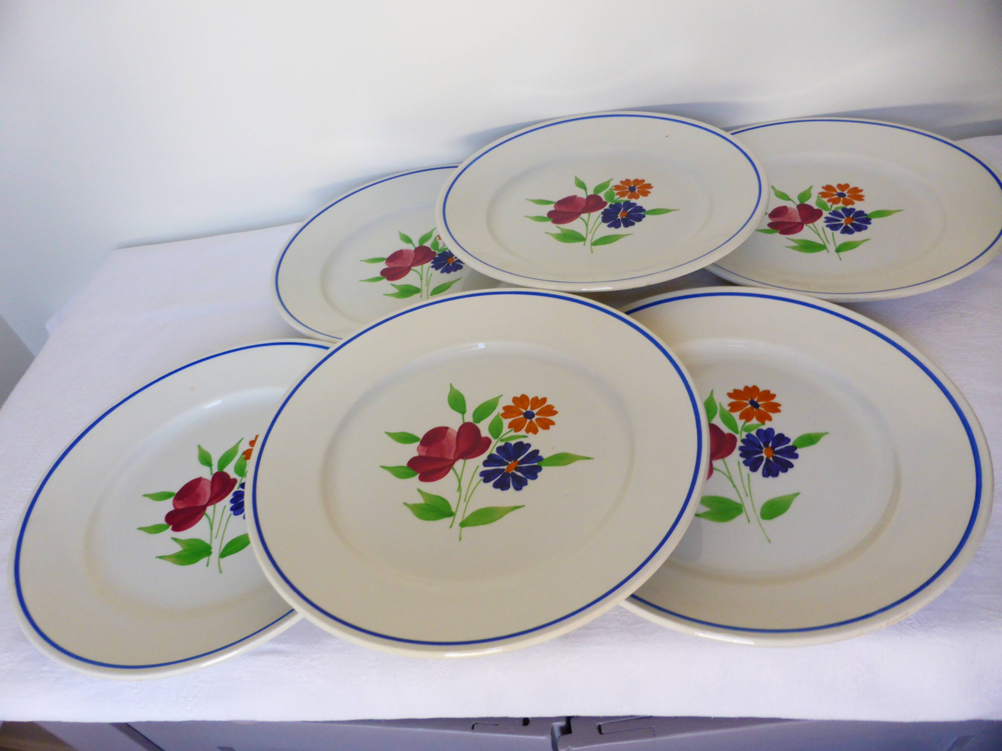 6 flat plates vintage K-G Luneville model Mat 210337
