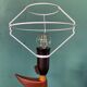 Vintage mid-century modern Danish sculptural teak table lamp