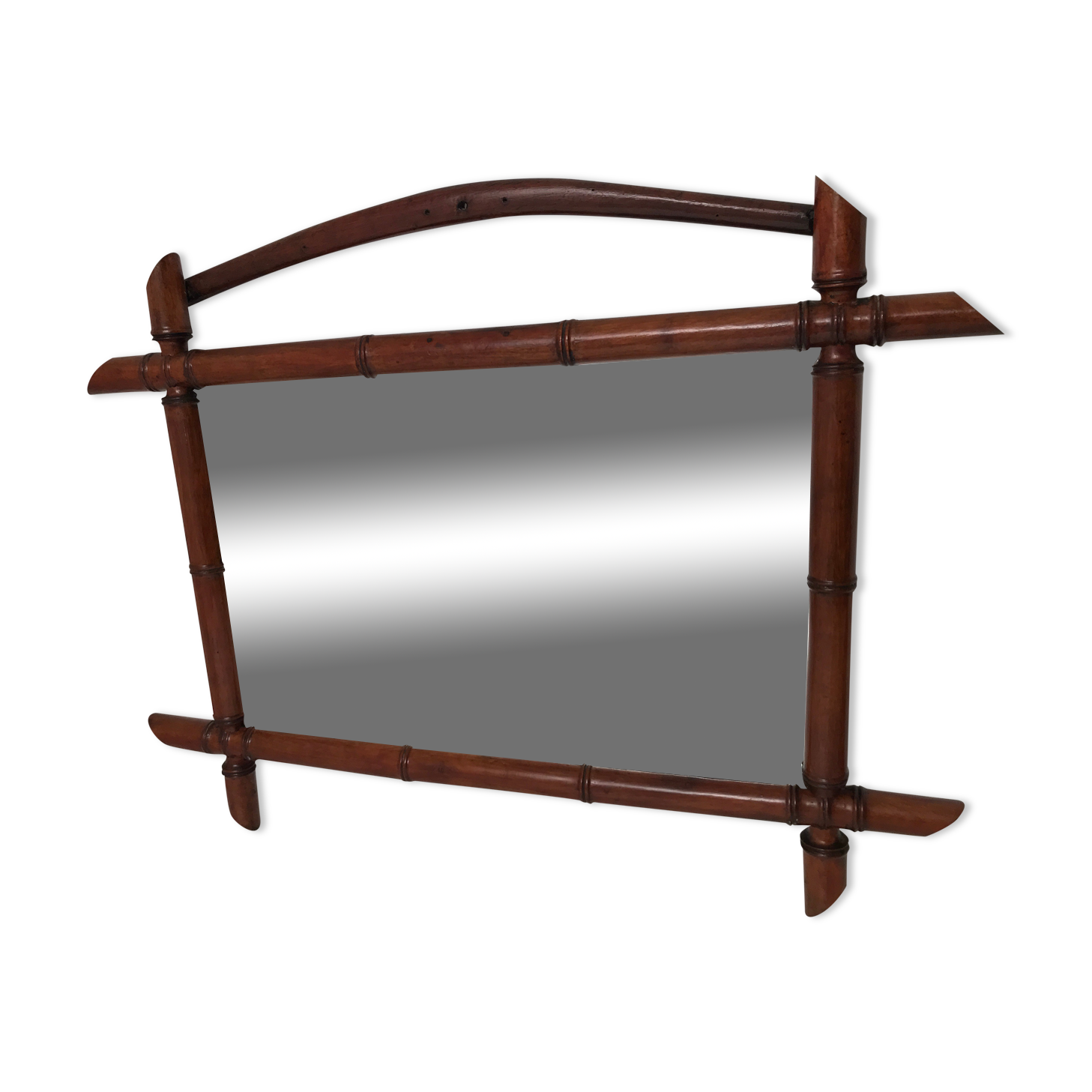Vintage bamboo mirror