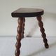 Brutalist stool turned wooden feet