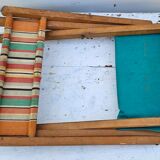 Folding fisherman's chair in wood and fabric