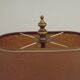 French Mid Century Brass Boulotte 2 Light Table Lamp Brown Shade