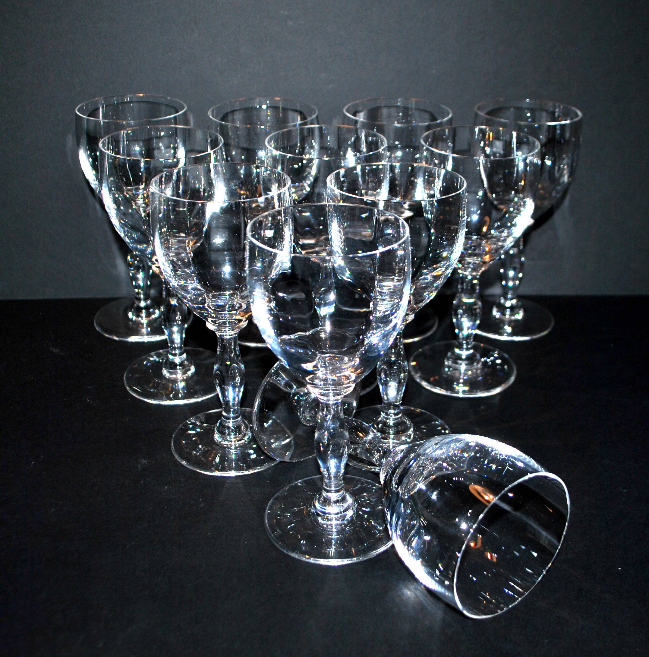 Set of 11 second-choice SAINT-LOUIS crystal wine glasses 15.5cm