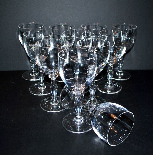 Lot de 11 verres à vin en cristal de Saint-Louis