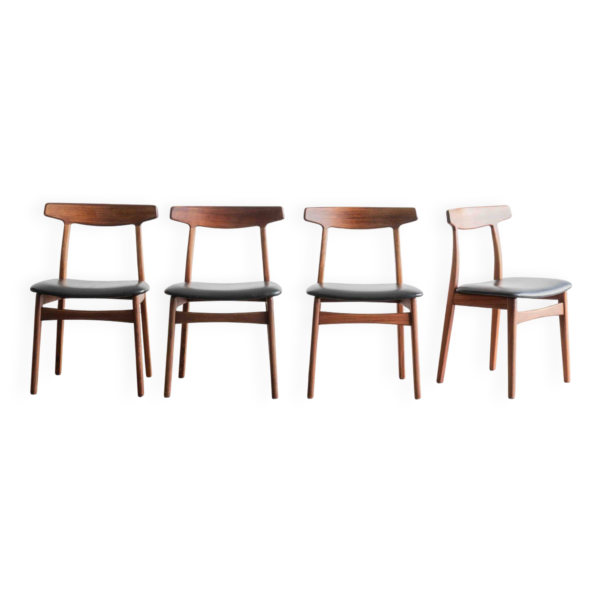 Dining chairs 'model 60' by Hennig Kjaernulf for Bruno Hansen, Denmark 1960