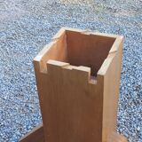 1950s round oak table, 2 heights, central quadripod leg