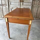 Directoire style flat desk circa 1960 in light cherry wood.