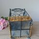 Shabby chic French umbrella stand in metal and woven wicker – storage