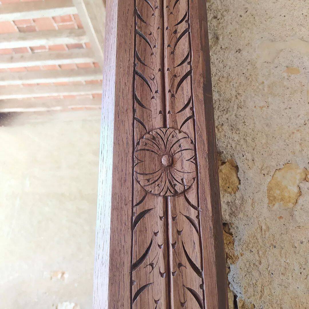 Carved wooden mirror