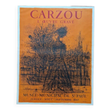 Jean Carzou (1907-2000) - Exhibition poster from 1965 - Imprimerie Mourlot - Dedicated by Carzou