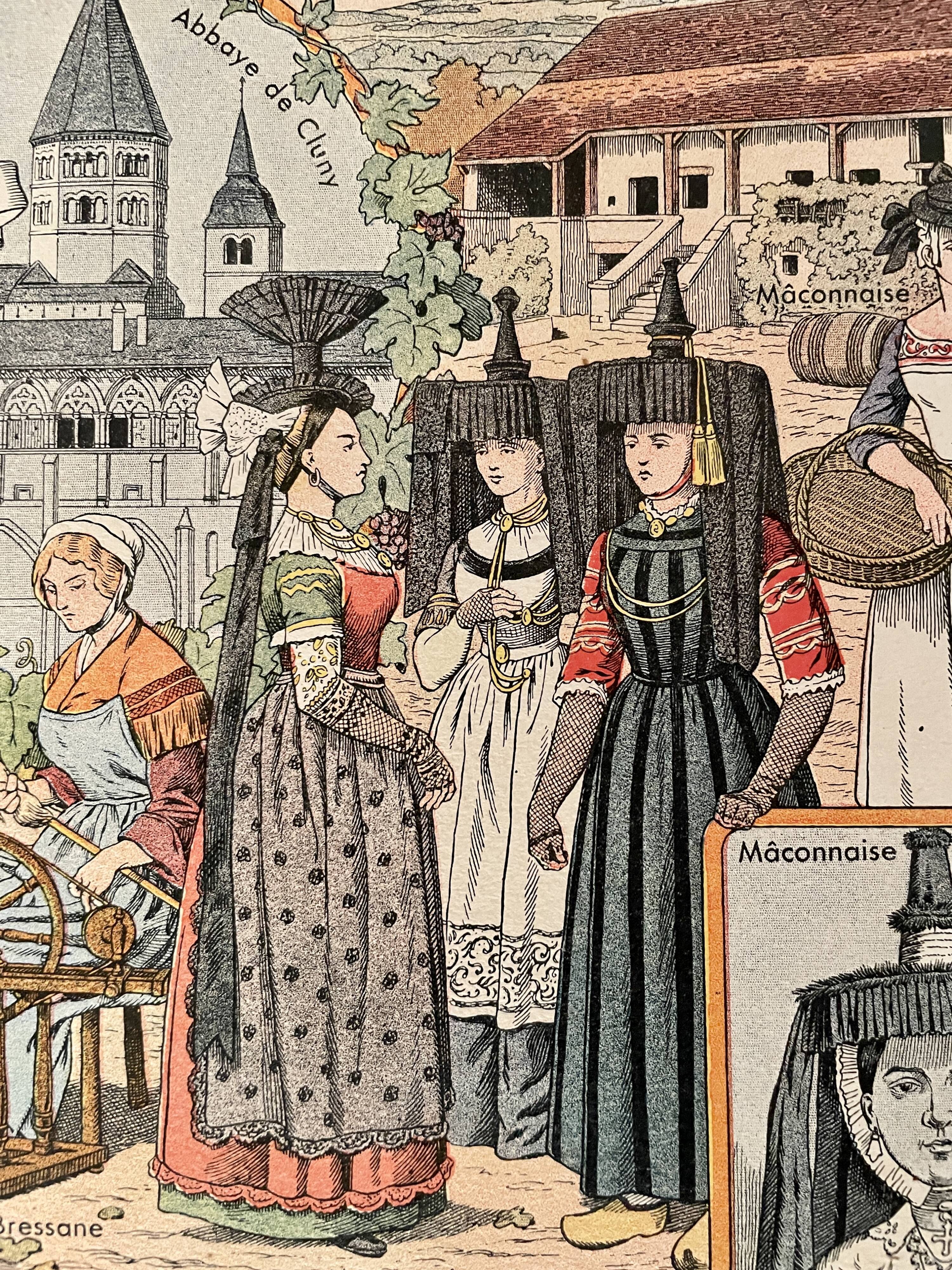 Old illustration on Franche Comté Burgundy (ethnography) - 1930