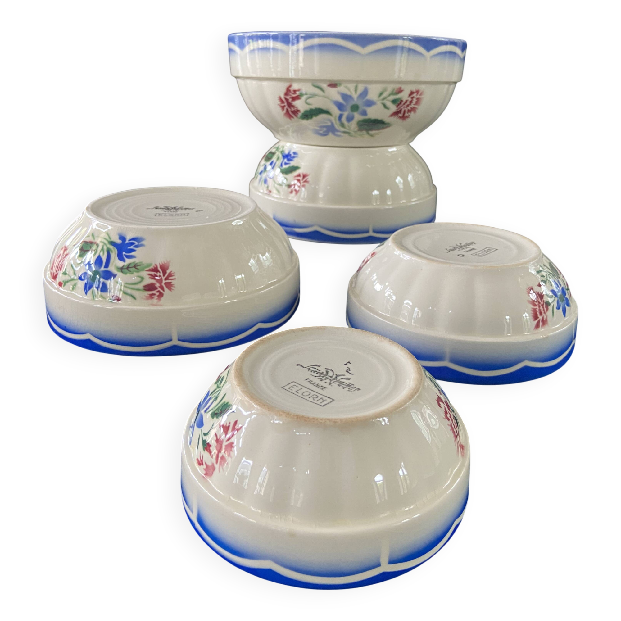 Set of 6 Digoin Sarreguemines "Elorn" salad bowls