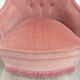 Armchair toad and its footrest in old pink velvet