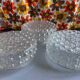 Set of three round glass bubble wall lights from the 70s/80s.
