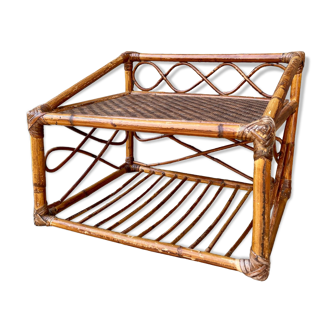 Rattan wall shelf