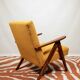 Fauteuil Mid-Century en bois de couleur jaune avec boucle au design scandinave