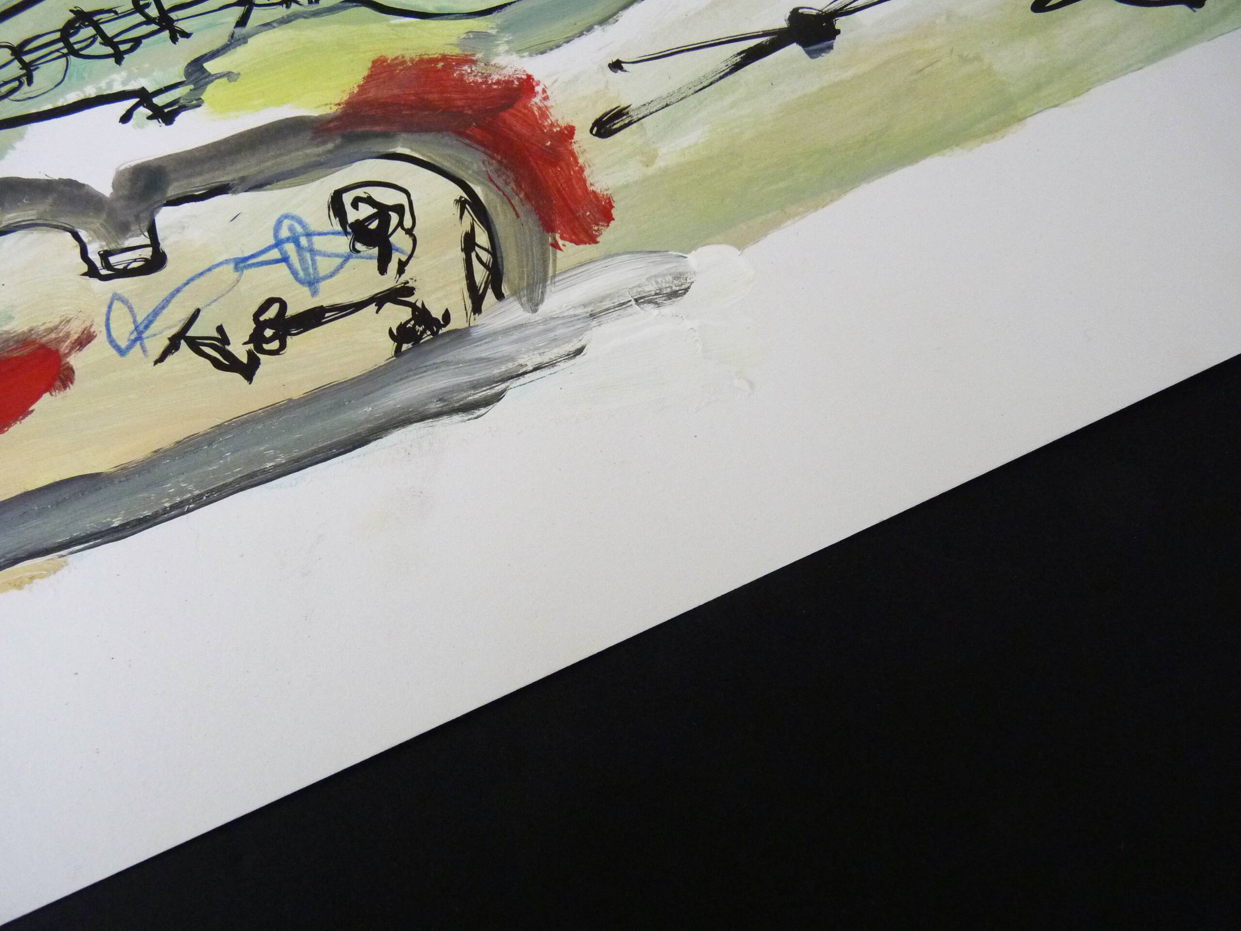 Mixed technique Art brut/Figurative art/Unique art signed Kabian 65X50 cm