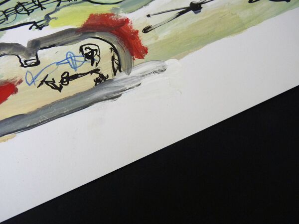 Technique mixte Art brut/Art figuratif/Art singulier signé Kabian 65X50 cm