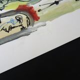 Mixed technique Art brut/Figurative art/Unique art signed Kabian 65X50 cm