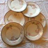 Set of 6 assiettes a dessert en porcelaine fine de Limoges