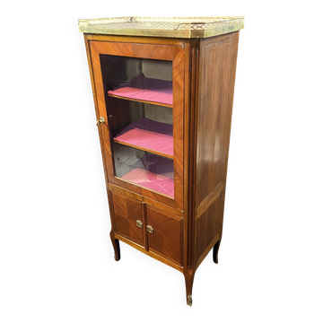 Petite vitrine XIXe de style Transition Louis XV Louis XVI