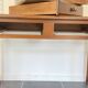 Antique cherry wood desk with marquetry, 2 drawers and 2 shelves, 112x60 h76cm.
