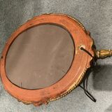 Italian gold gilded wooden mirror sconce, 1950s