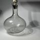 vintage cracked glass carafe with metal stopper