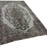 Handmade distressed oriental 1980s 169 cm x 263 cm grey rug