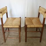 Pair of "Dordogne" chairs by Charlotte Perriand from the 1950s.