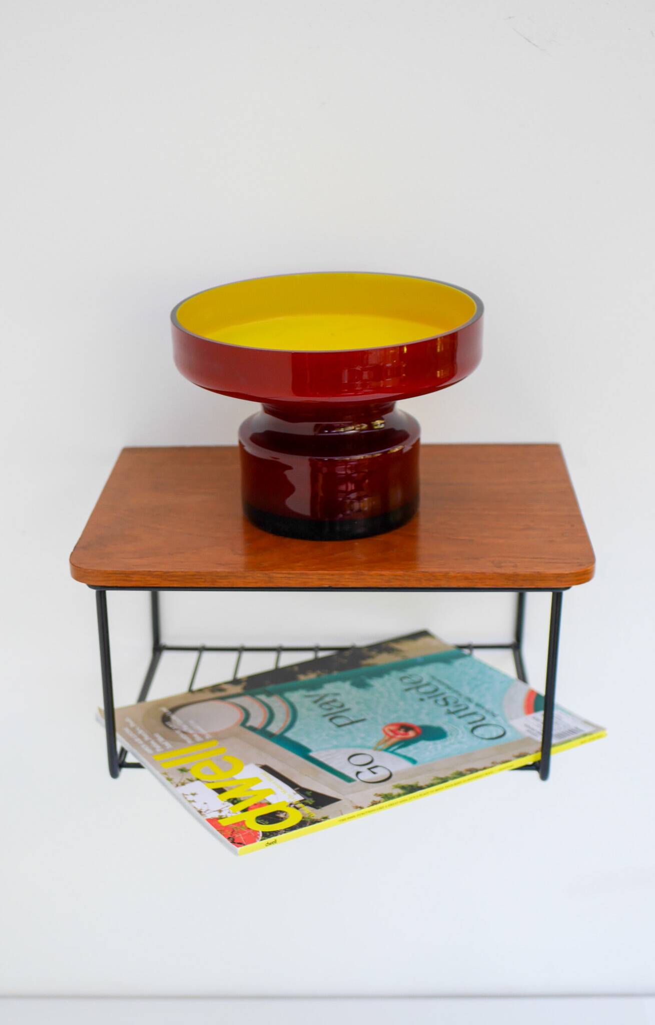 Vintage Floating Wall Shelf, Teak String Rack 60's Design