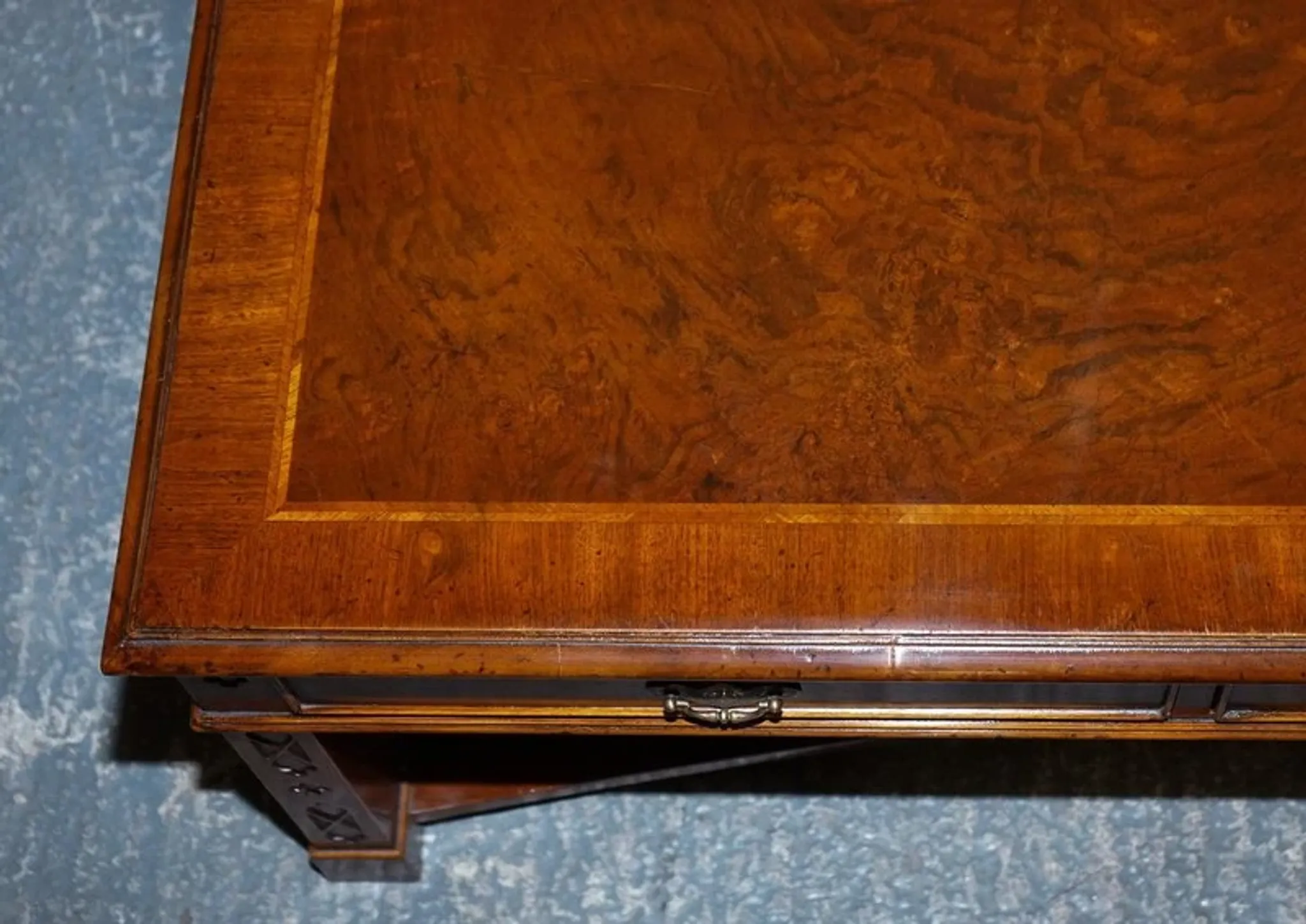 Large Georgian Coffee Table in Walnut Burr by Brights of Nettlebed London