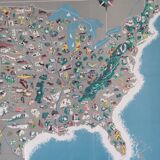 Poster of the USA, pictorial map of the United States