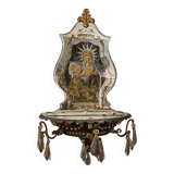 Religious wall light with tassels and eglomised glass