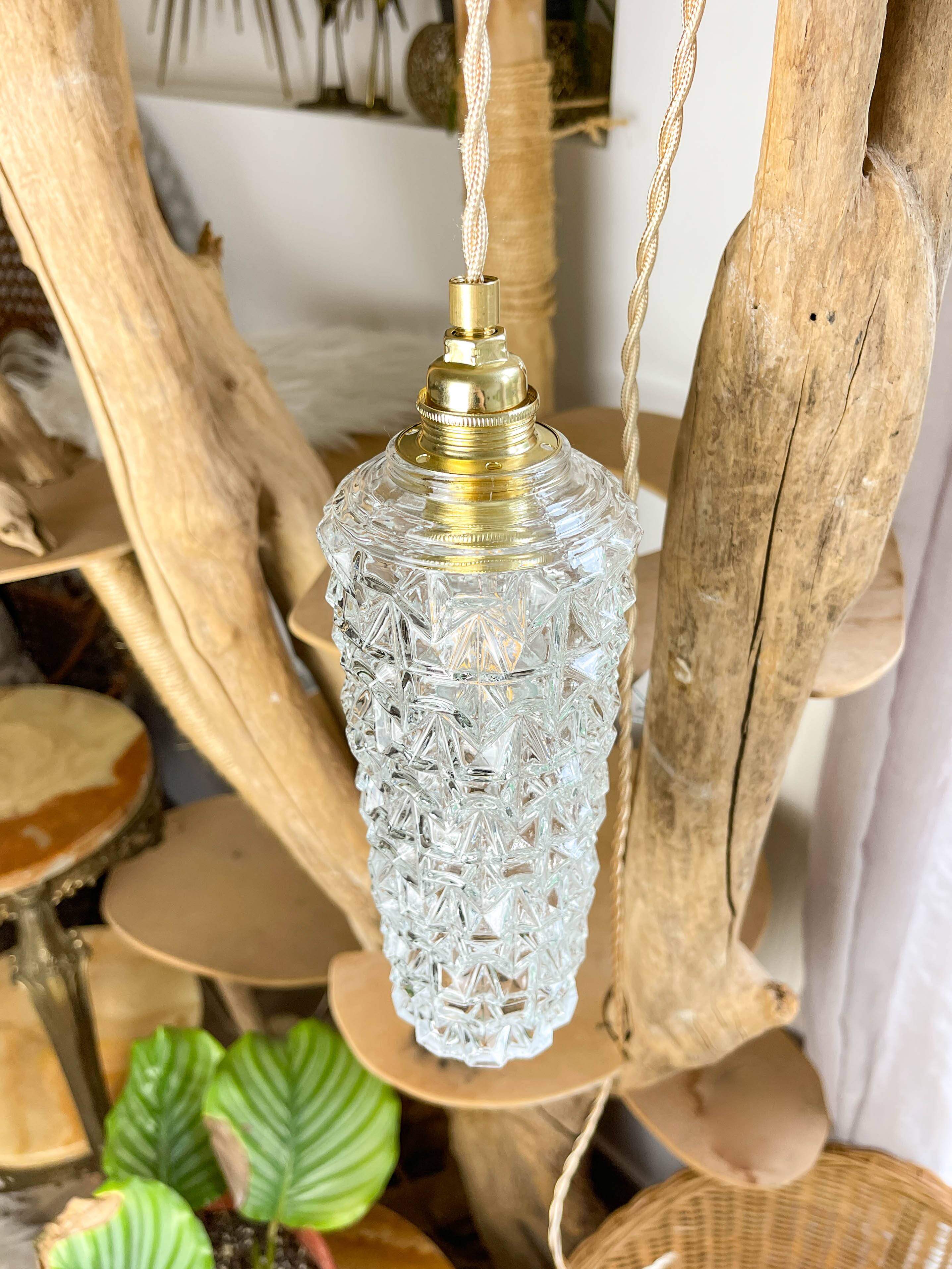 Vintage tulip lamp in customizable glass