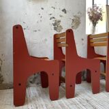 4 vintage Plywood chairs 80s