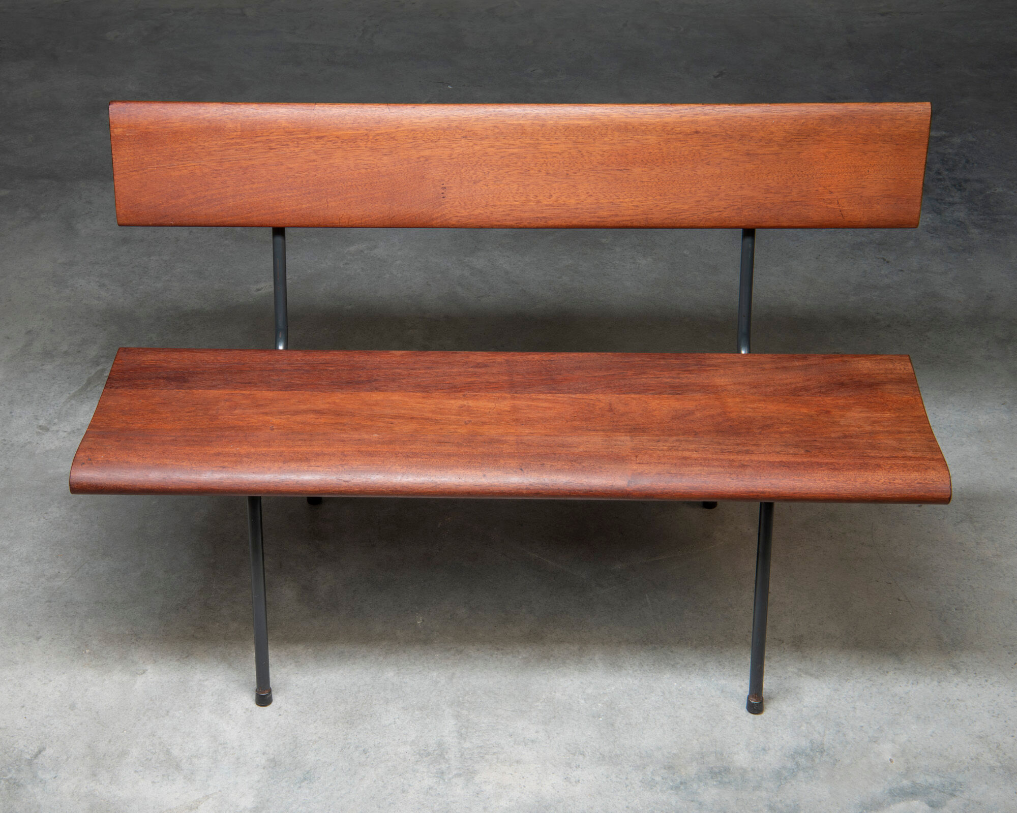 Solid teak bench, Netherlands, 1950s