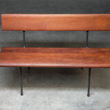 Solid teak bench, Netherlands, 1950s