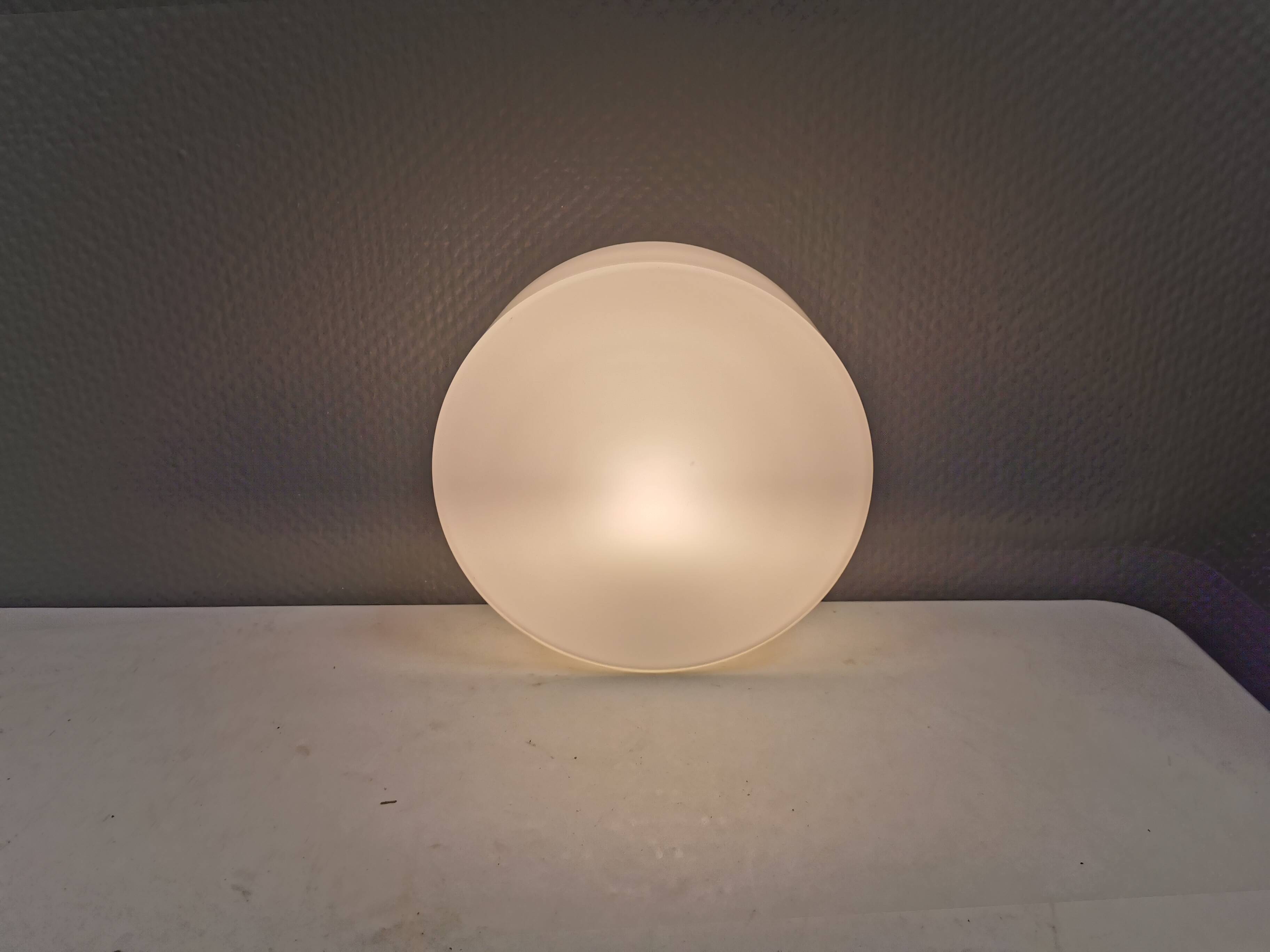 LYFA ceiling lights, white opaline glass, metal suspension, 1950s Denmark