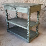 Console Louis XIV shabby chic - patine vert sauge