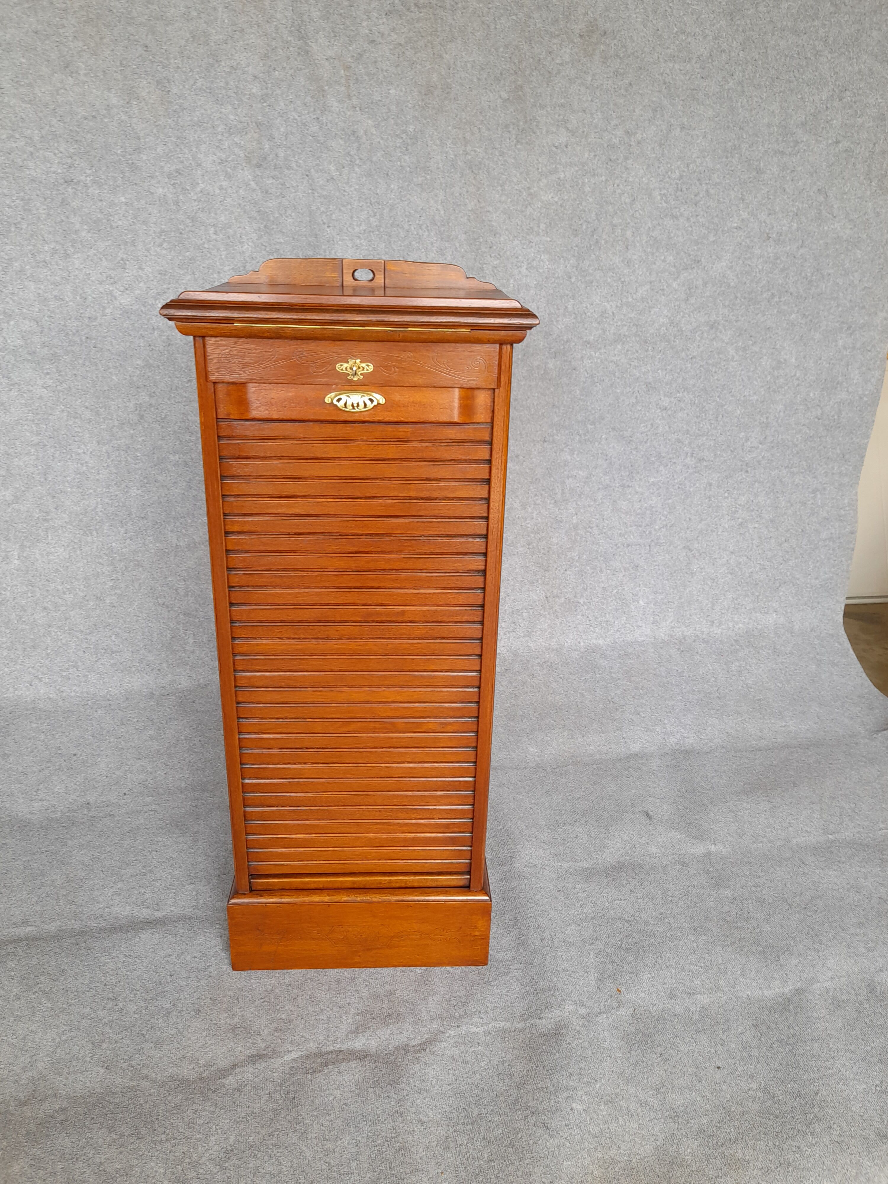 Filing cabinet with curtain and art nouveau desk