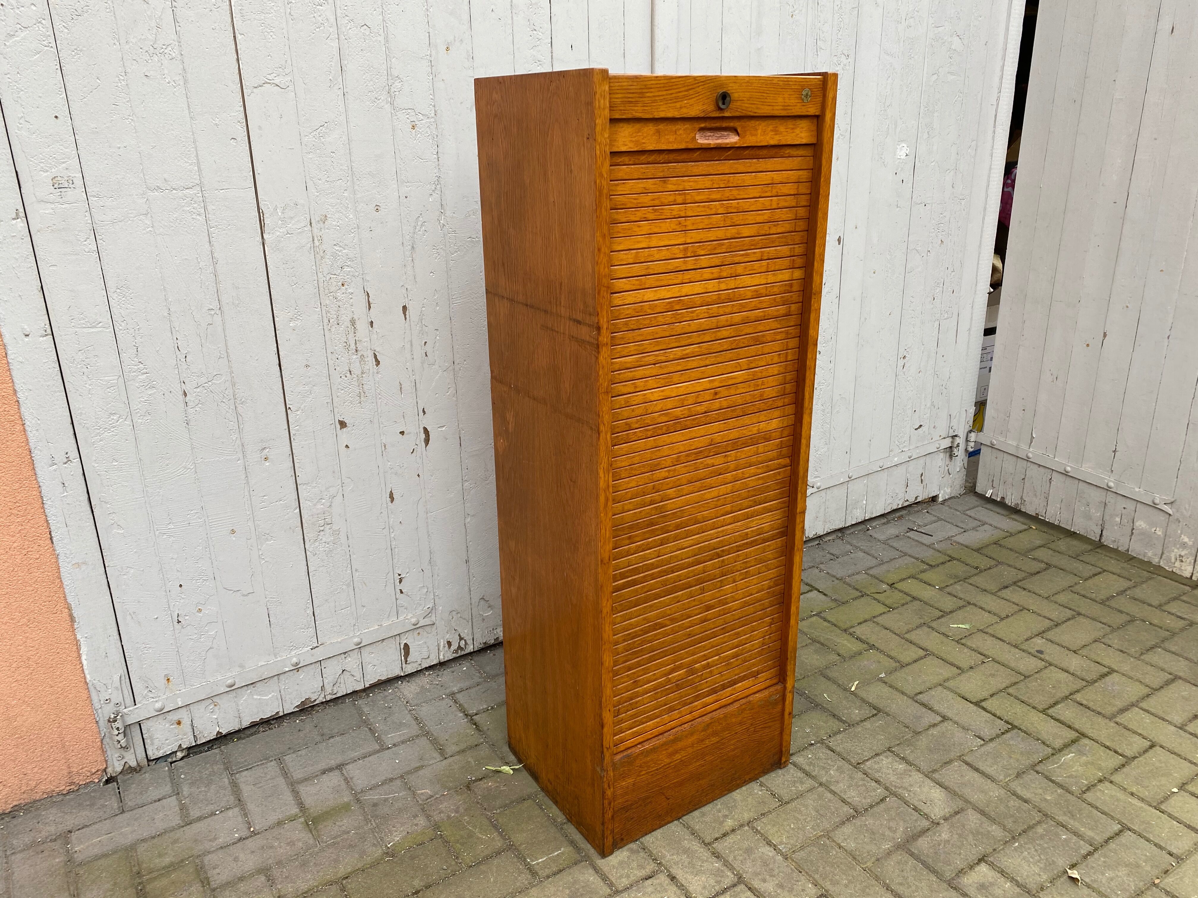Industrial furniture notary binder with vintage j-b curtain 1960s