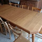 Renovated Art Deco table with 3 extensions.