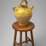 Ancient yellow glazed terracotta jug – South of France – early 10th century