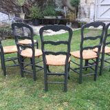 1 set of antique oak chairs