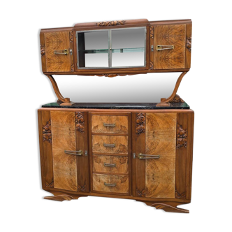 Buffet Art Déco en noyer et ronce de noyer