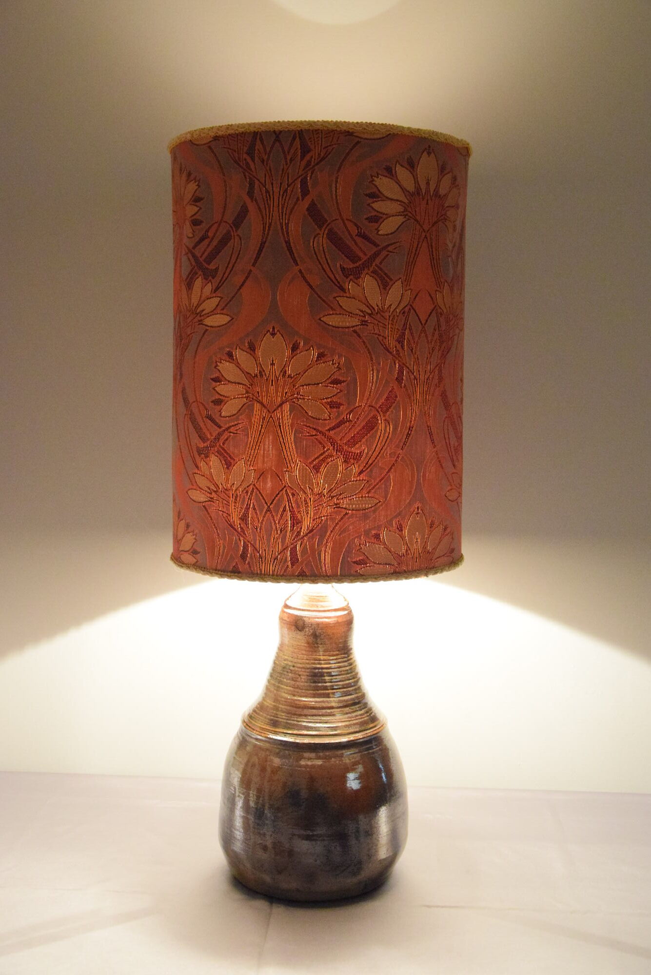 Lampe de bureau grès flammé vintage Années 60