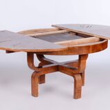 Walnut Art Deco Dining Table, Extendable, by Halabala, UP Závody, Czech, 1920s